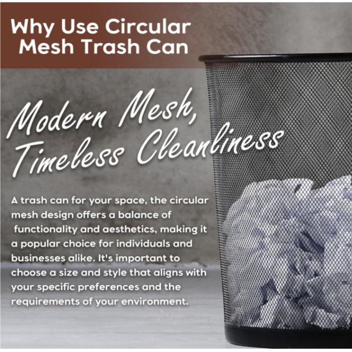 Metal Mesh Trash Can