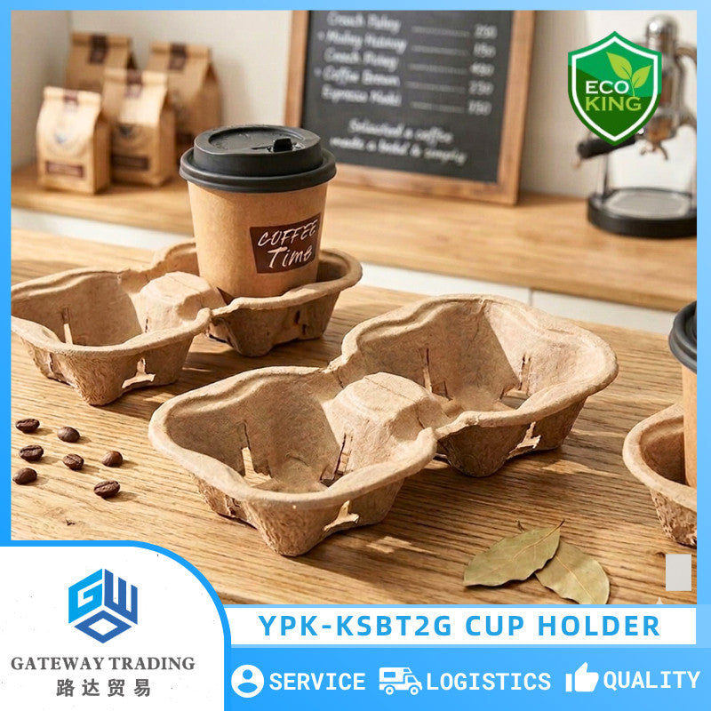 Eco King 100pcs Cup Holder Beverages Takeaway Tray Coffee Cup Holder Drink Carrier Cup Holder Tray