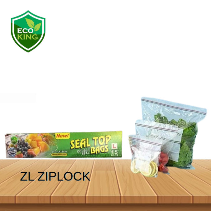Eco King Zip Seal Food Storage Bags Resistant, Fresh Keeping Lock Durable and Reusable