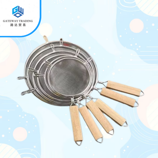 Wood Handle Stainless Steel Strainer