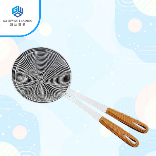 V-Shaped Wood Handle Strainer