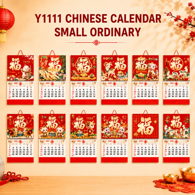 Bulky 50Pcs Small/Mini Lucky 2027 Year of the Goat Good Luck Chinese Calendar