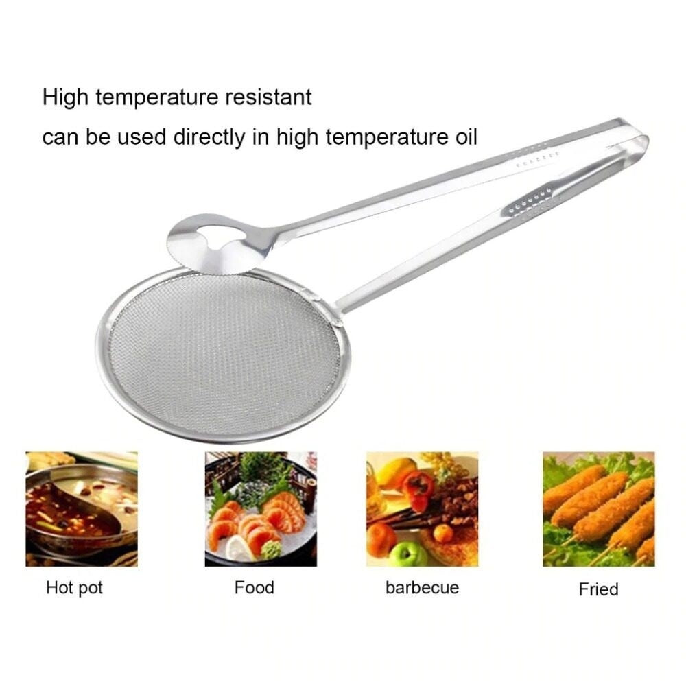 BX-69 Food Clip Snack Fryer Strainer BBQ Buffet Serving Tongs Fried Tong Frying Mesh Colander
