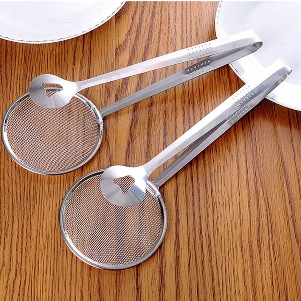 BX-69 Food Clip Snack Fryer Strainer BBQ Buffet Serving Tongs Fried Tong Frying Mesh Colander