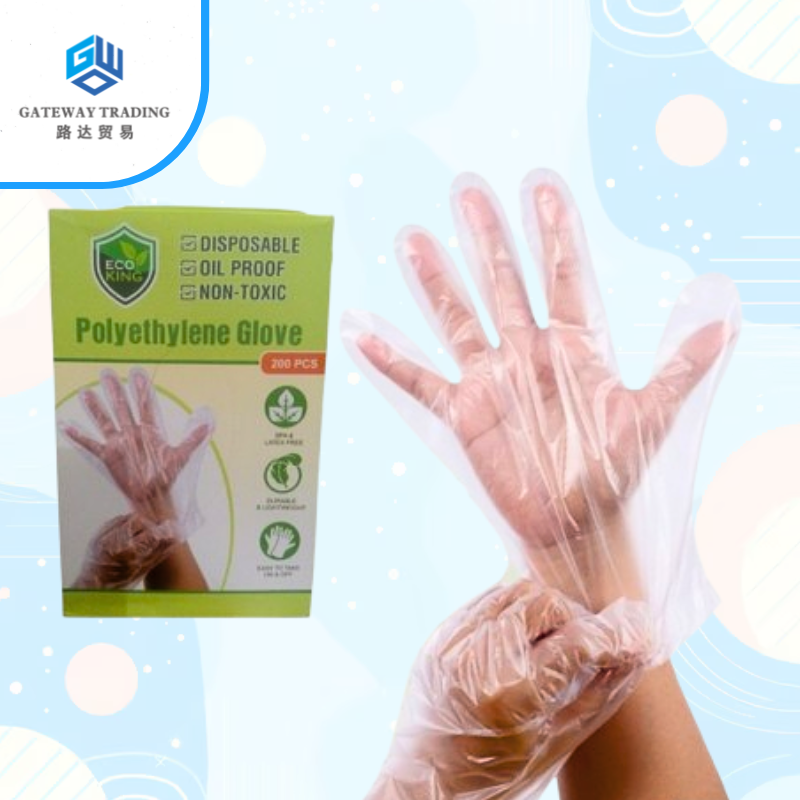 Eco King Polyethylene Plastic Disposable Gloves High Quality Food Grade Garden Kitchen Cooking