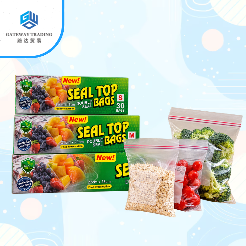 Eco King Zip Seal Food Storage Bags Resistant, Fresh Keeping Lock Durable and Reusable