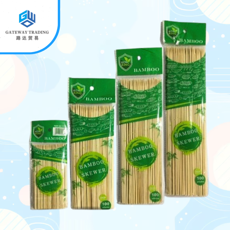 Eco King Barbeque Bamboo Sticks Disposable Barbecue Fruit Wood Sticks Barbecue Party Bundle