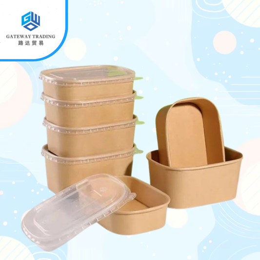 25 Pcs Eco King Sustainable Rectangular Kraft Paper Food Packaging Biodegradable