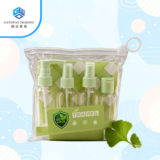 Eco King 4in1 Travel Bottles Set Leak Proof Portable Toiletry Containers Set Clear Travel Size Kit