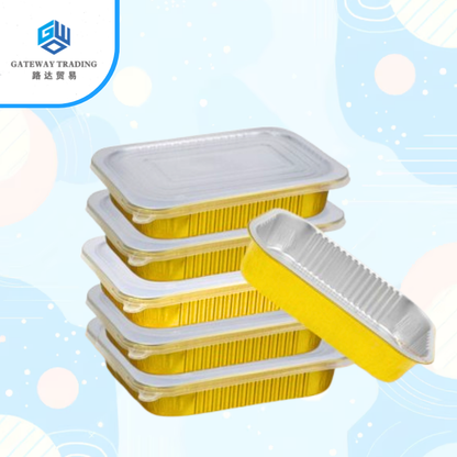 5 Pcs Multi Purpose Eco King Aluminum Foil Food Trays Rectangular Heat Resistant Disposable Bakeware