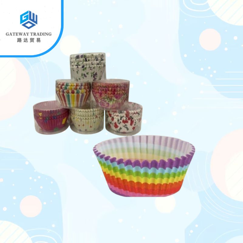 100Pcs Eco King Paper Cupcake Liner Multi Colored Premium Quality Oven Safe Baking Supplies