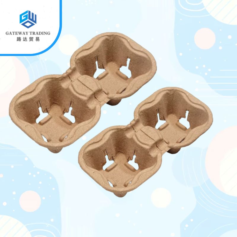Eco King 100pcs Cup Holder Beverages Takeaway Tray Coffee Cup Holder Drink Carrier Cup Holder Tray