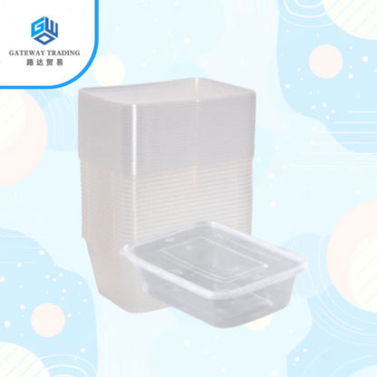 50PCS Eco King Rectangular Disposable Microwavable Food Container Plastic Food Packaging Materials