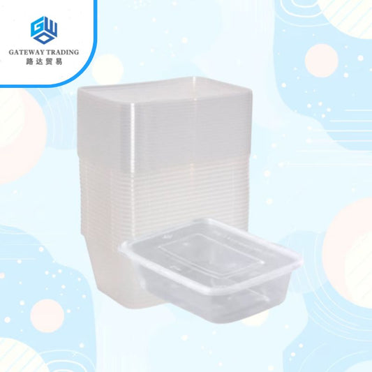 50PCS Eco King Rectangular Disposable Microwavable Food Container Plastic Food Packaging Materials