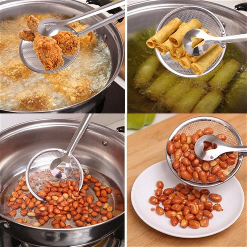 BX-69 Food Clip Snack Fryer Strainer BBQ Buffet Serving Tongs Fried Tong Frying Mesh Colander