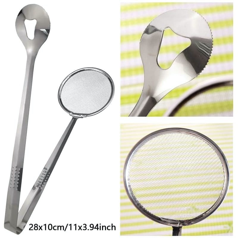 BX-69 Food Clip Snack Fryer Strainer BBQ Buffet Serving Tongs Fried Tong Frying Mesh Colander