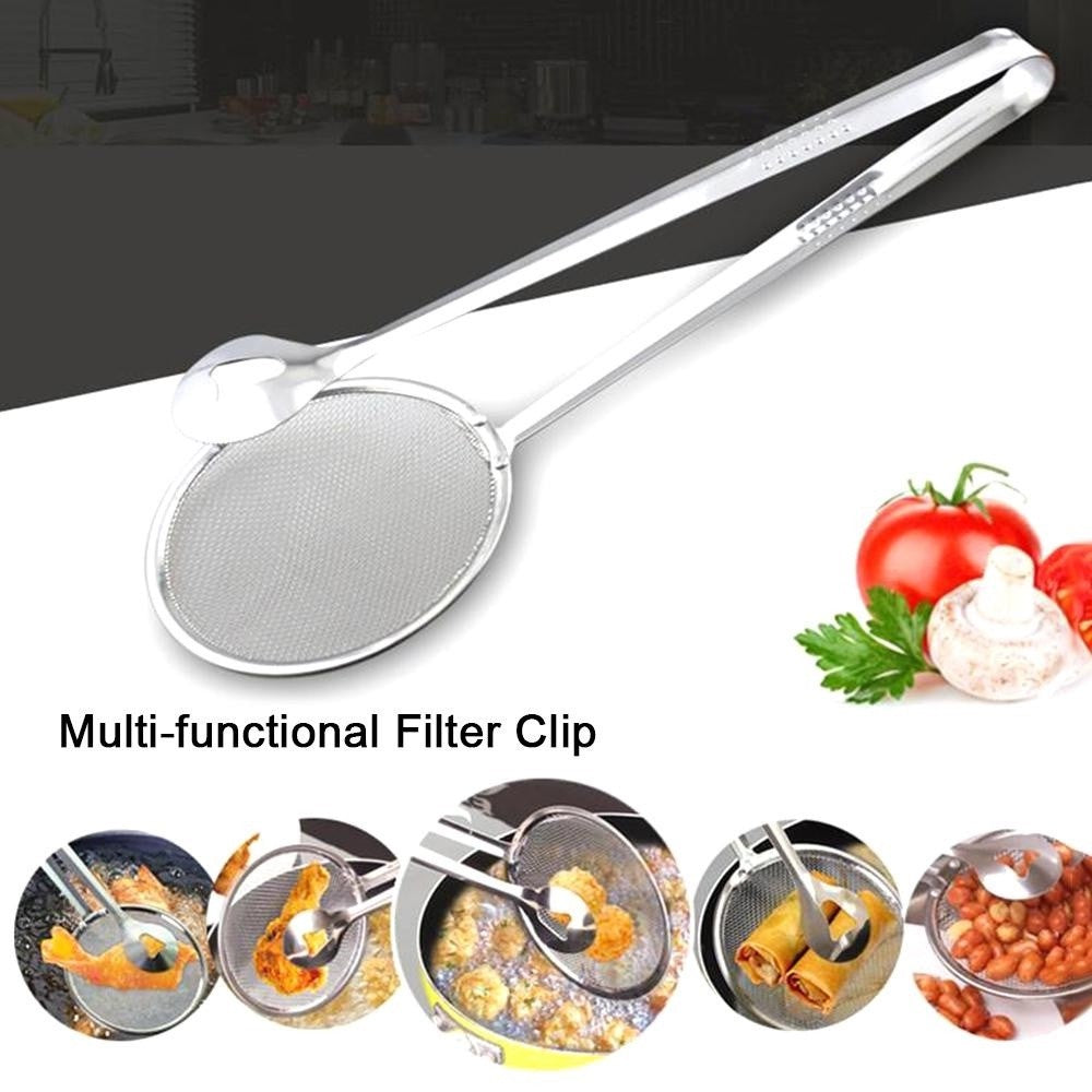 BX-69 Food Clip Snack Fryer Strainer BBQ Buffet Serving Tongs Fried Tong Frying Mesh Colander