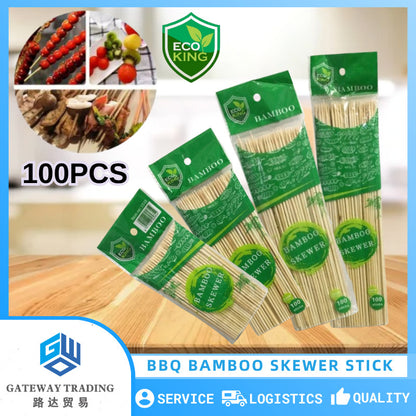 Eco King Barbeque Bamboo Sticks Disposable Barbecue Fruit Wood Sticks Barbecue Party Bundle