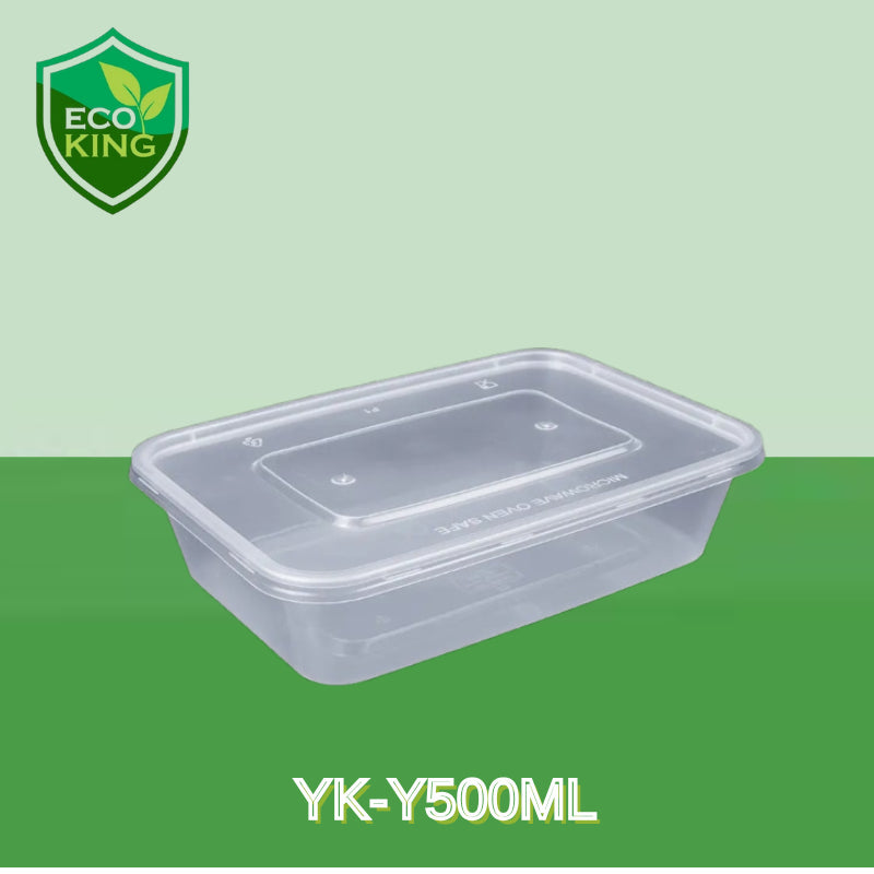 10PCS Eco King Rectangular Disposable Microwavable Food Container Plastic Food Packaging Materials