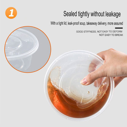 10PCS Eco King Round Disposable Microwavable Food Container Circle Plastic Food Packaging Materials