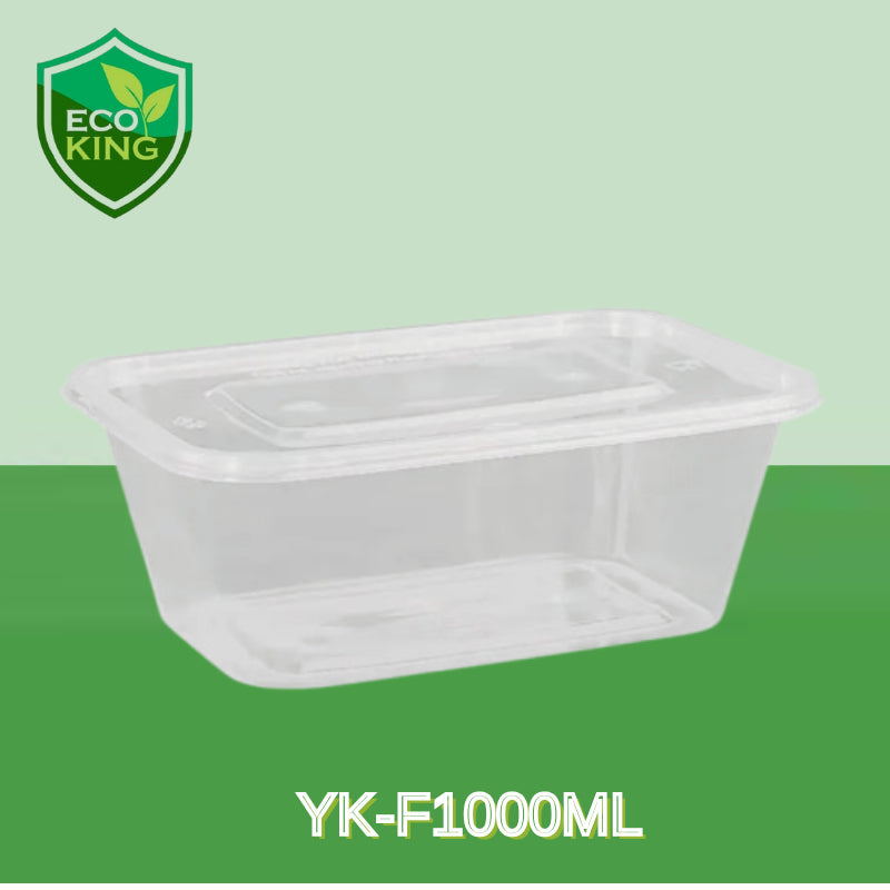 10PCS Eco King Rectangular Disposable Microwavable Food Container Plastic Food Packaging Materials