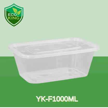 10PCS Eco King Rectangular Disposable Microwavable Food Container Plastic Food Packaging Materials