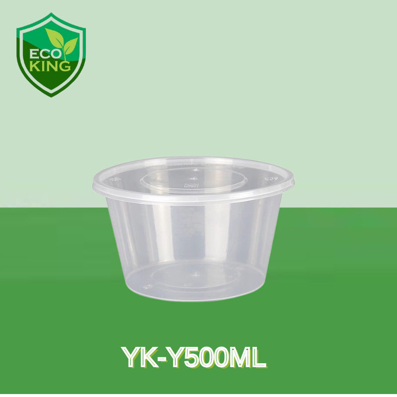 10PCS Eco King Round Disposable Microwavable Food Container Circle Plastic Food Packaging Materials