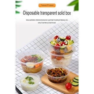10PCS Eco King Round Disposable Microwavable Food Container Circle Plastic Food Packaging Materials