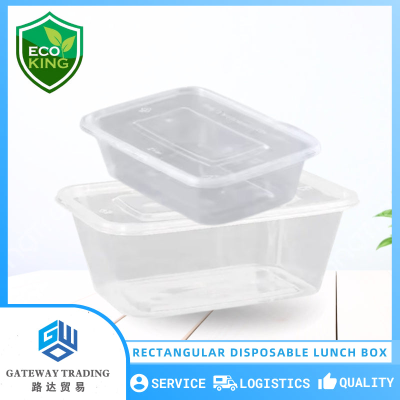 10PCS Eco King Rectangular Disposable Microwavable Food Container Plastic Food Packaging Materials