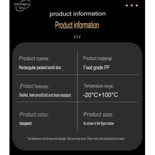 10PCS Eco King Rectangular Disposable Microwavable Food Container Plastic Food Packaging Materials