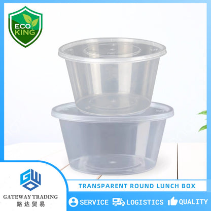10PCS Eco King Round Disposable Microwavable Food Container Circle Plastic Food Packaging Materials
