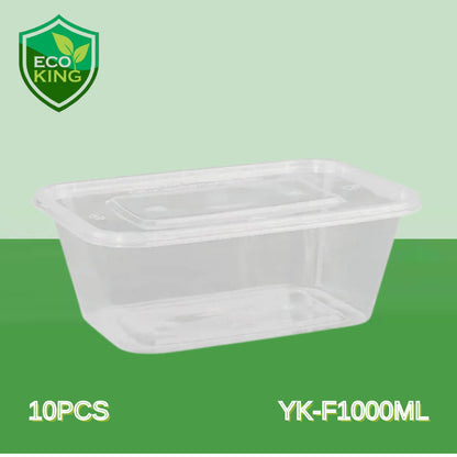 50PCS Eco King Rectangular Disposable Microwavable Food Container Plastic Food Packaging Materials