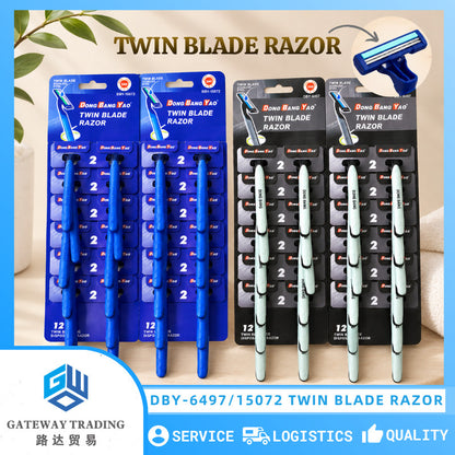 24Pcs DBY Twin Blade Shaving Razor Disposable Razor with Moisturizing Strip Easy & Smooth Shave