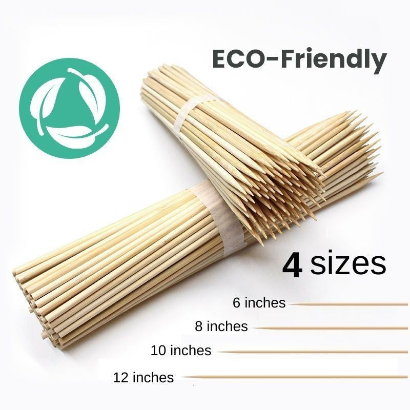 Eco King Barbeque Bamboo Sticks Disposable Barbecue Fruit Wood Sticks Barbecue Party Bundle