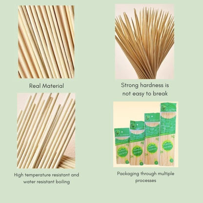 Eco King Barbeque Bamboo Sticks Disposable Barbecue Fruit Wood Sticks Barbecue Party Bundle