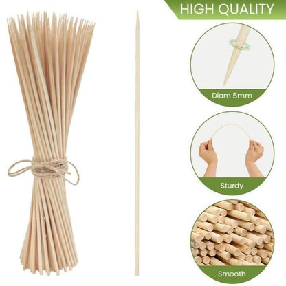 Eco King Barbeque Bamboo Sticks Disposable Barbecue Fruit Wood Sticks Barbecue Party Bundle