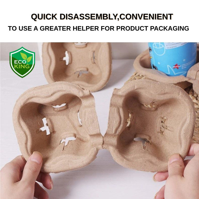 Eco King 100pcs Cup Holder Beverages Takeaway Tray Coffee Cup Holder Drink Carrier Cup Holder Tray