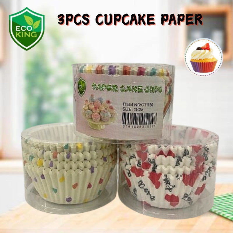 100Pcs Eco King Paper Cupcake Liner Multi Colored Premium Quality Oven Safe Baking Supplies
