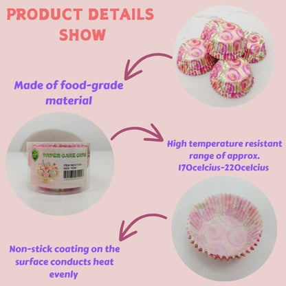 100Pcs Eco King Paper Cupcake Liner Multi Colored Premium Quality Oven Safe Baking Supplies
