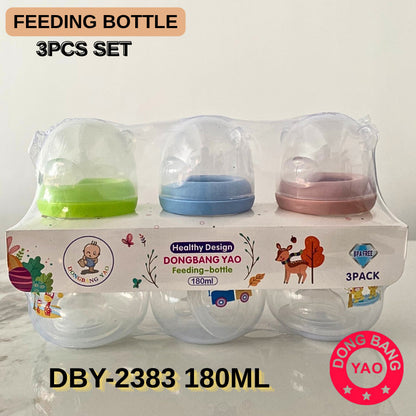 3in1 DBY Baby Feeding Bottle Bear Design 3 Piece Colored Baby Bottle Feeding Bottle