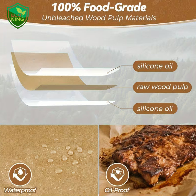 Eco King Baking Paper Non-Stick Parchment Paper Roll Greaseproof Heat-Resistant Paper Roll