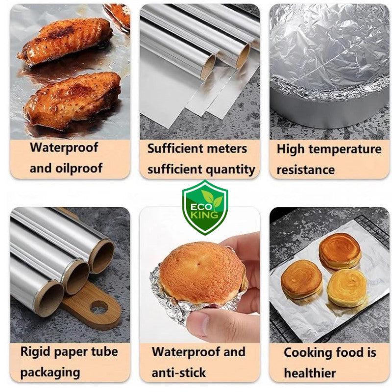 Eco King Aluminum Foil Food Wrap Multipurpose Barbecue Wrap For Baking, Cooking & Food Preservation
