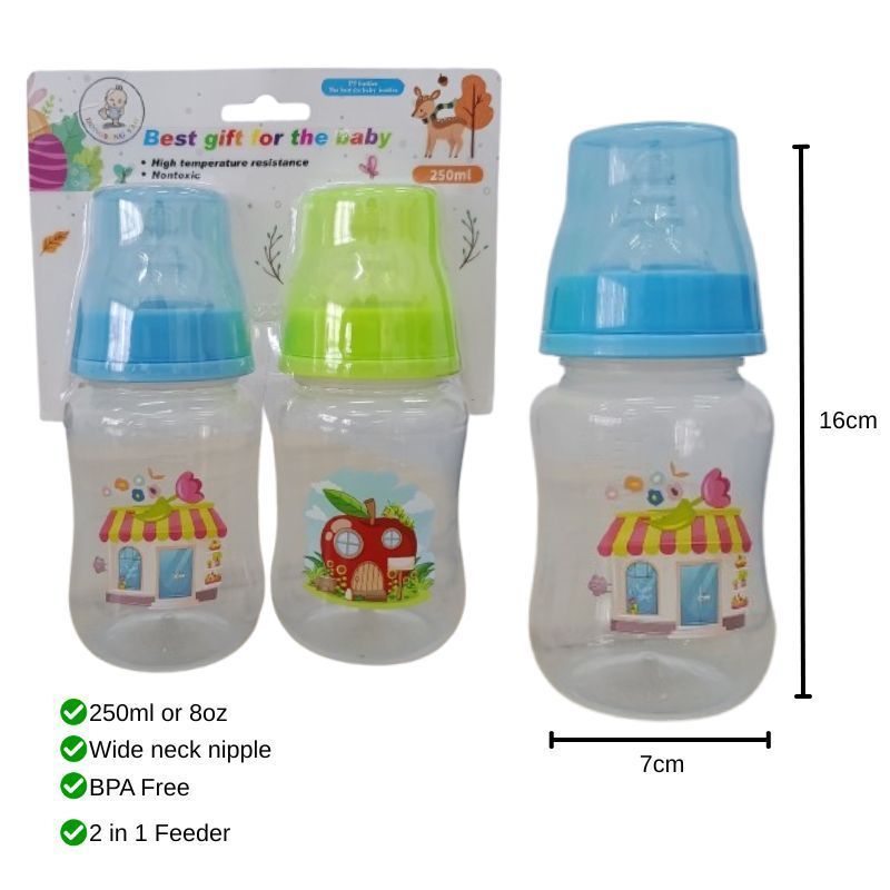DBY 2in1 Baby Feeding Bottle 2 Piece Colored Premium Quality Food Grade Baby Feeding Bottle