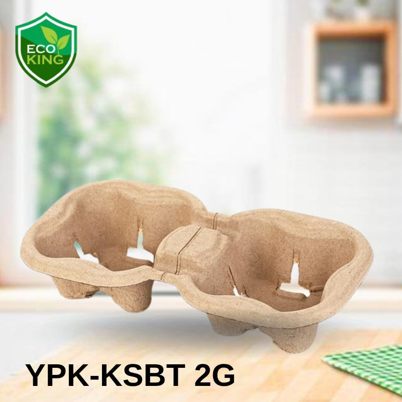 Eco King 100pcs Cup Holder Beverages Takeaway Tray Coffee Cup Holder Drink Carrier Cup Holder Tray
