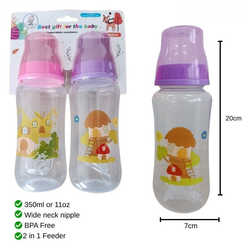 DBY 2in1 Baby Feeding Bottle 2 Piece Colored Premium Quality Food Grade Baby Feeding Bottle