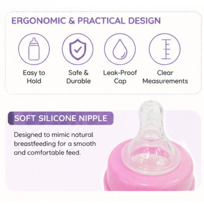 DBY 2in1 Baby Feeding Bottle 2 Piece Colored Premium Quality Food Grade Baby Feeding Bottle
