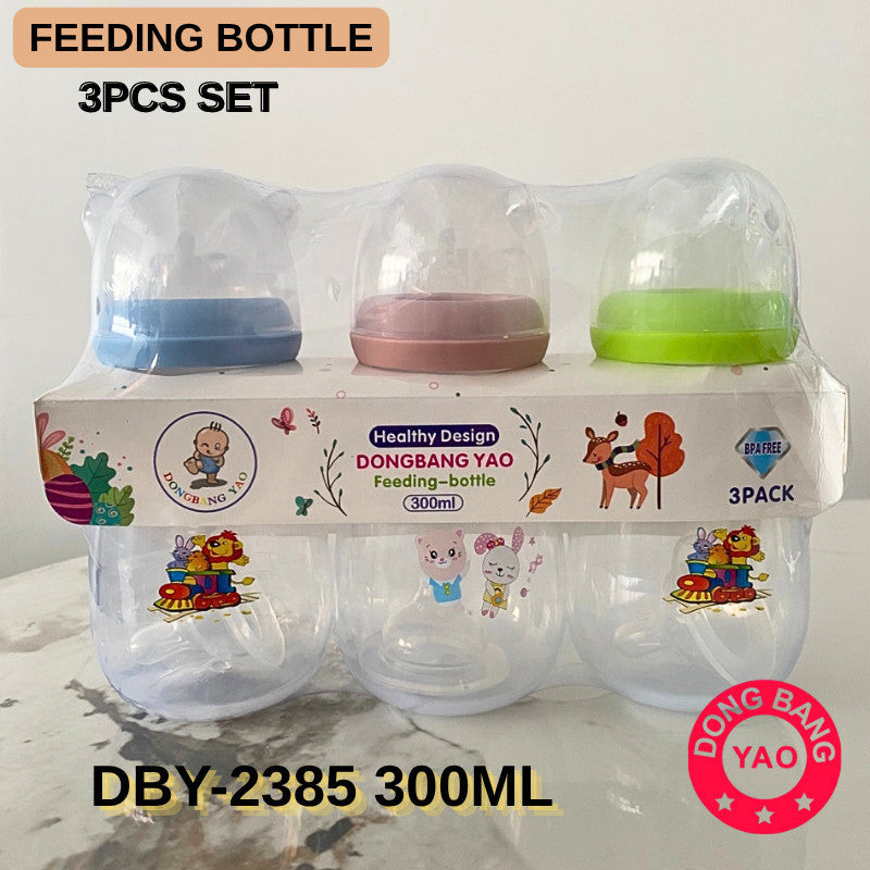 3in1 DBY Baby Feeding Bottle Bear Design 3 Piece Colored Baby Bottle Feeding Bottle