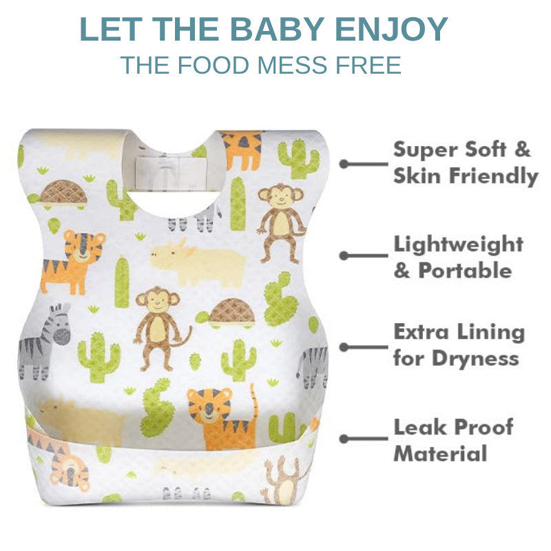 20Pcs DBY Disposable Baby Bibs Waterproof Wash-Free Feeding Bibs Anti-Dirt Baby Bib