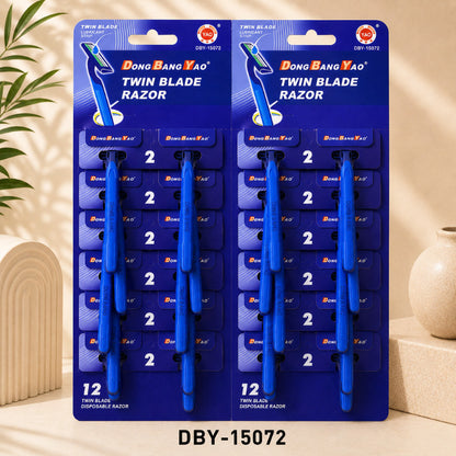 24Pcs DBY Twin Blade Shaving Razor Disposable Razor with Moisturizing Strip Easy & Smooth Shave