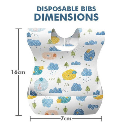 20Pcs DBY Disposable Baby Bibs Waterproof Wash-Free Feeding Bibs Anti-Dirt Baby Bib